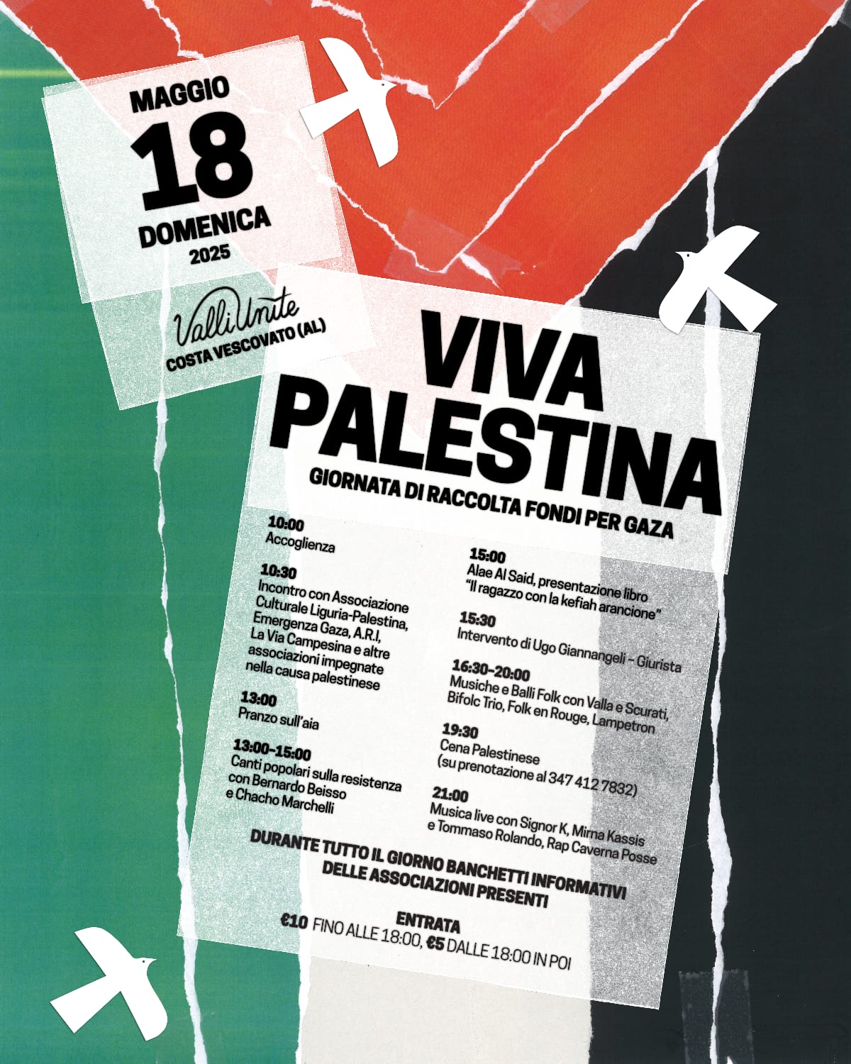18 MAGGIO: VIVA PALESTINA – Giornata di beneficienza per Gaza