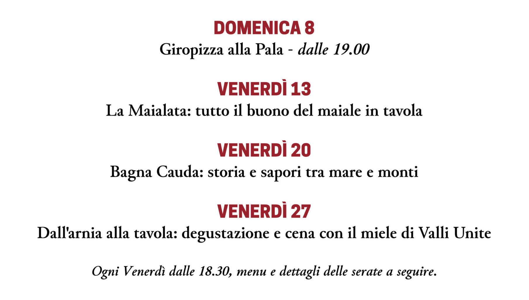 CALENDARIO DI NOVEMBRE